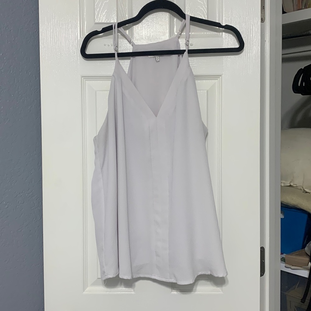 White V-neck Dressy Tank